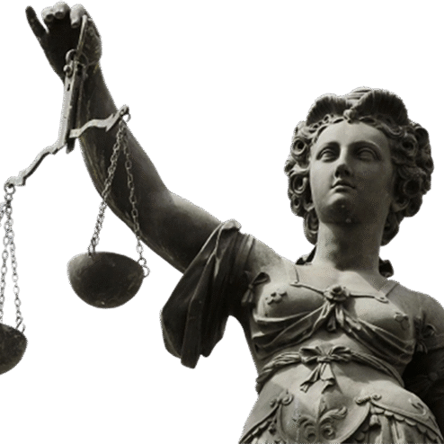 Statue of Lady Justice with scales. Statue of Lady Justice with scales.